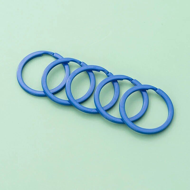 5pcs 15-50mm  Steel Key Rings Chains Flat Hoop Colored Rings #B5C4
