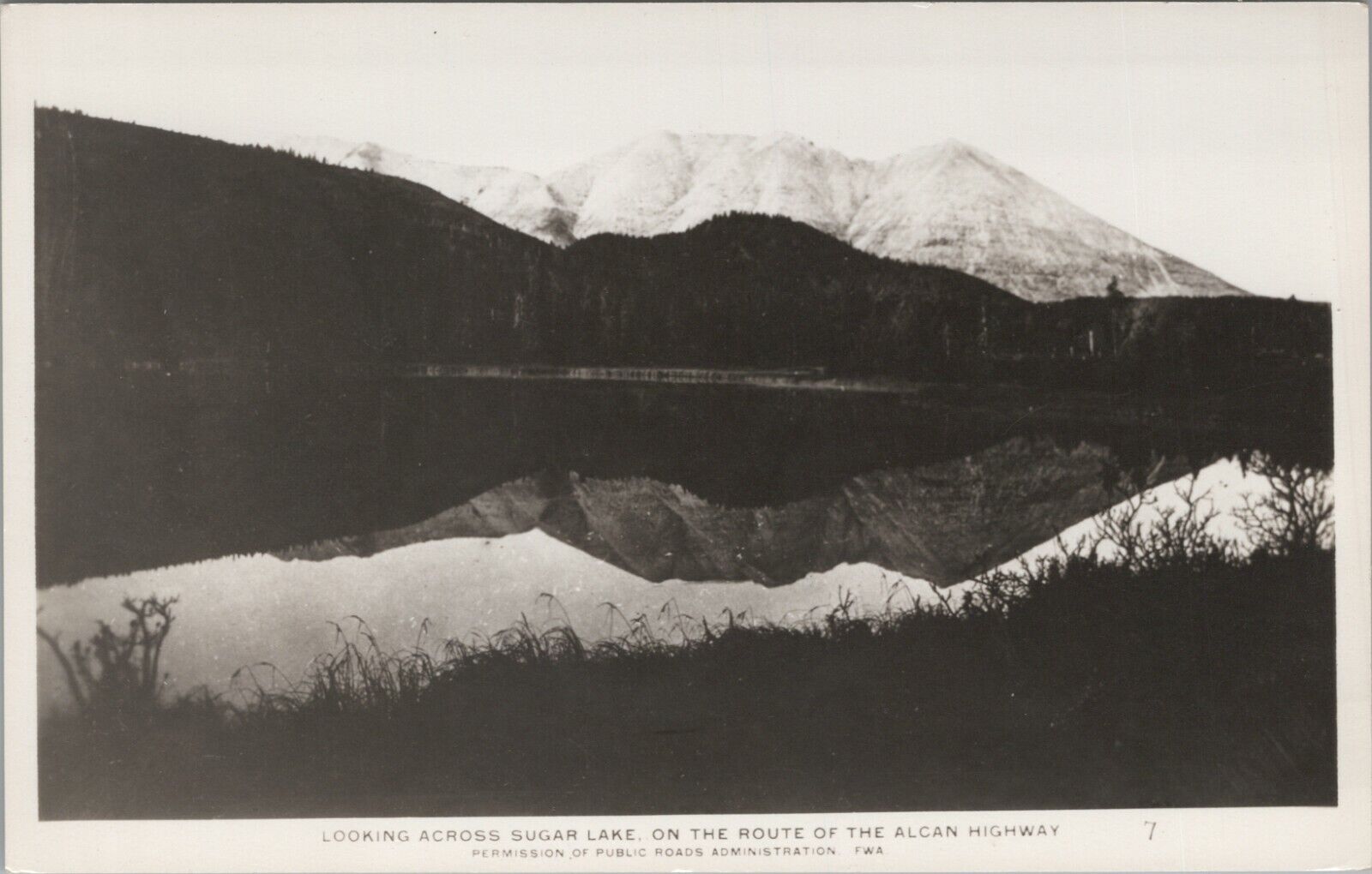 RPPC c1930-40s Sugar Lake looking across Alcan Highway Canada photo D371