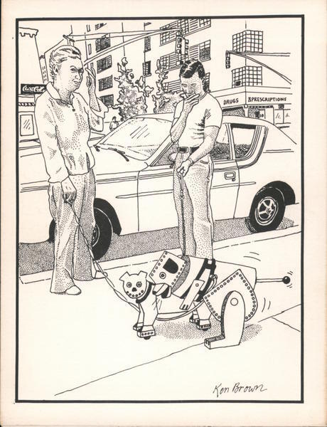 Cartoon Robot dogs humping by Ken Brown Ken Brown Cards Postcard Vintage