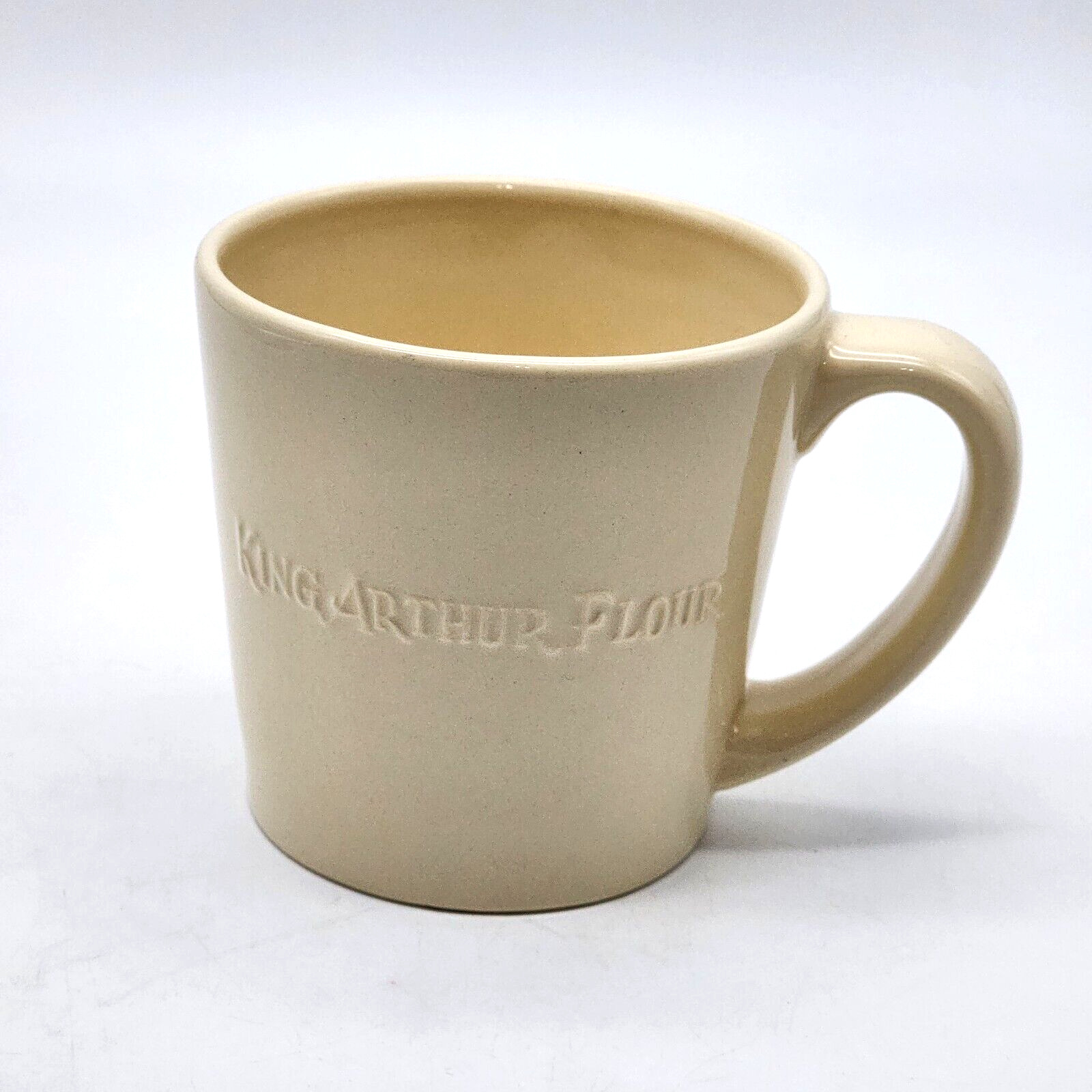 King Arthur Flour Coffee Mug Tea Cup Ceramic Chantal 12 oz. Cream Embossed Print