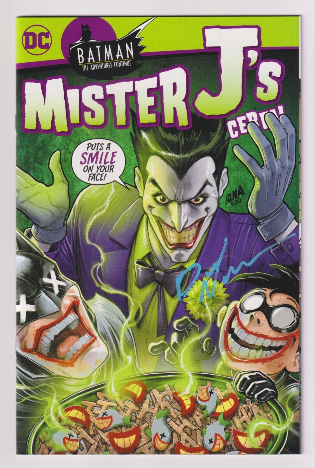 Batman The Adventures Continue #2 Mister J’s Nakayama Cereal Joker Signed w/COA
