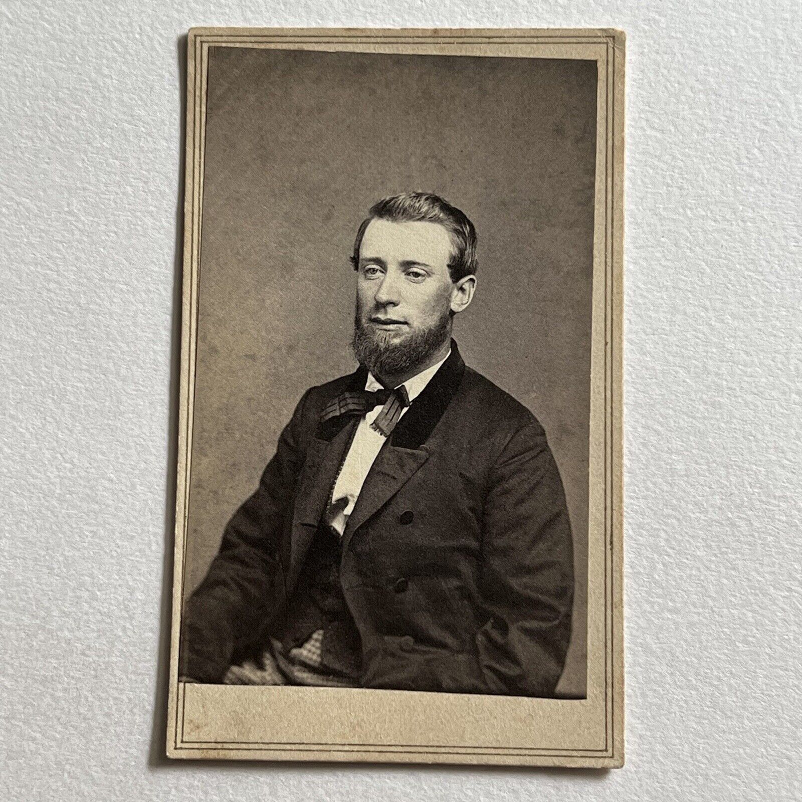 Antique CDV Photograph Handsome Young Man ID Captain B.O. Reynolds