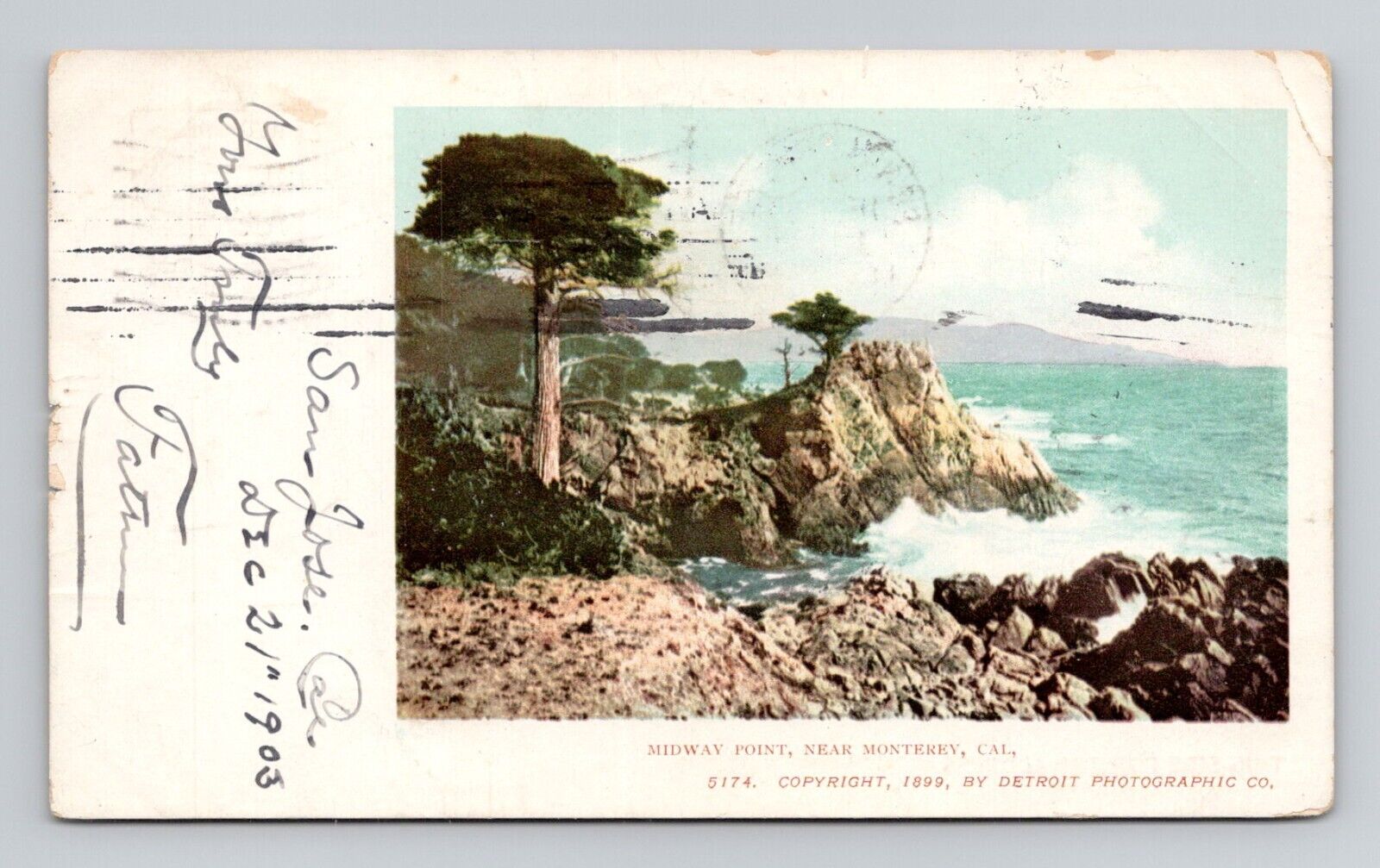 Postcard Midway Point near Monterey California CA, Detroit Pub Antique E11