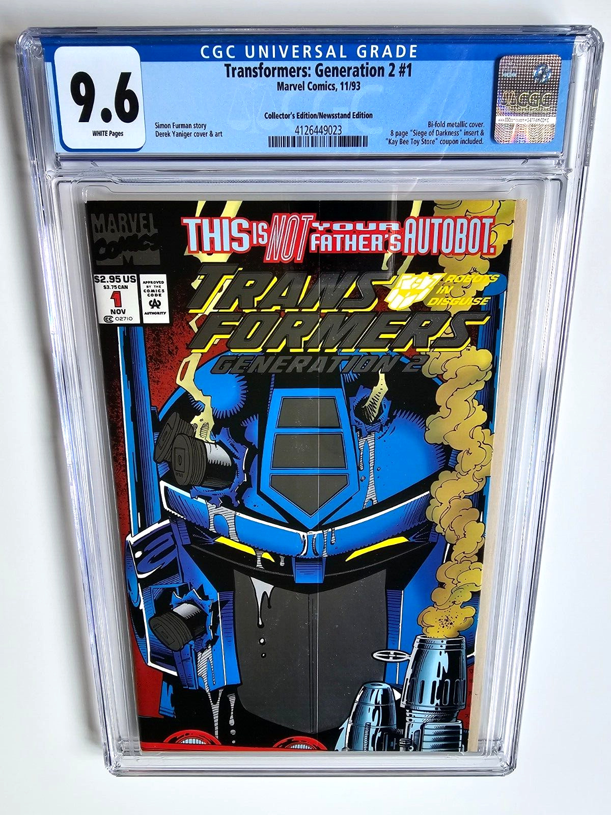TRANSFORMERS: GENERATION 2 #1 CGC 9.6 + ULTRA-RARE DELUXE / NEWSSTAND VARIANT +