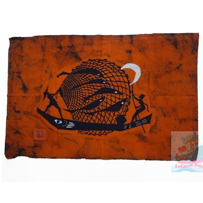 Cast Net Fishing Chinese Handmade Art Decor Wall Hanging Handmade Batik Tapestry