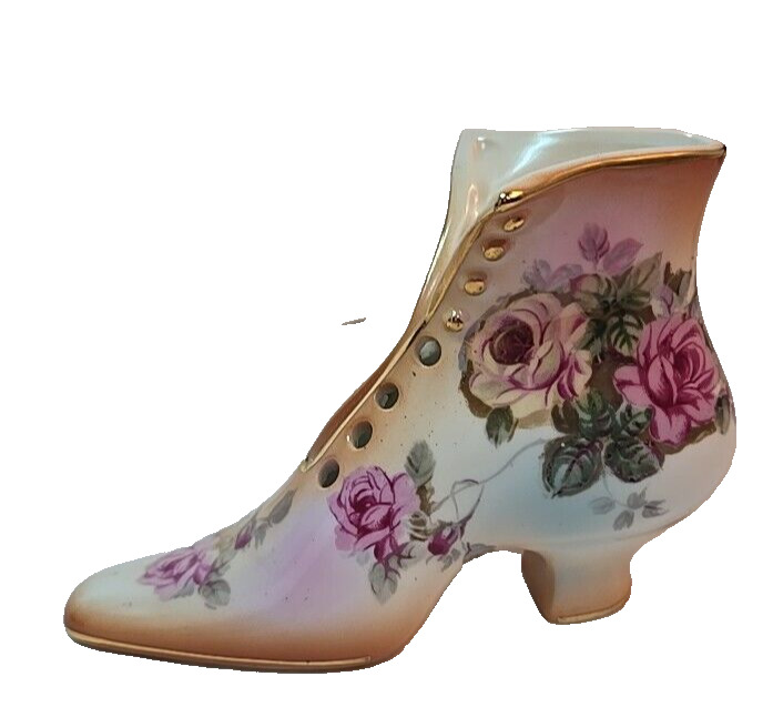 RS Prussia Porcelain Cottage Rose Victorian Lady Shoe Boot Shabby Chic 4\