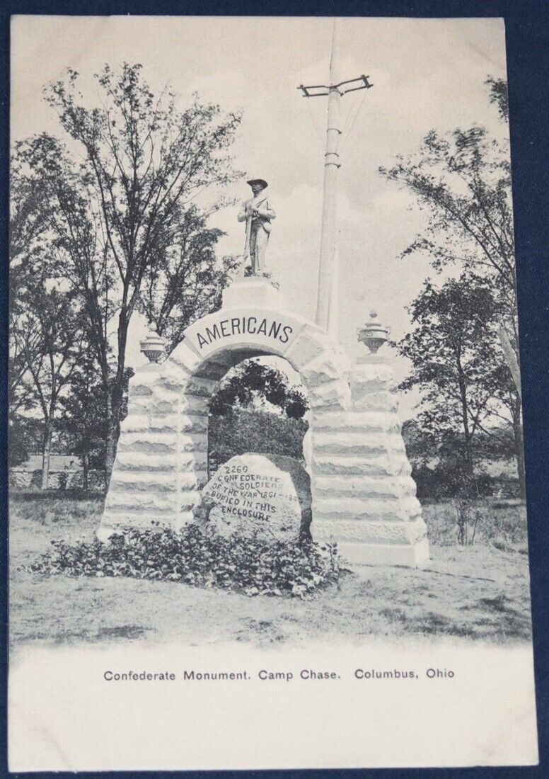Confederate Monument, Camp Chase, Columbus, OH Postcard 