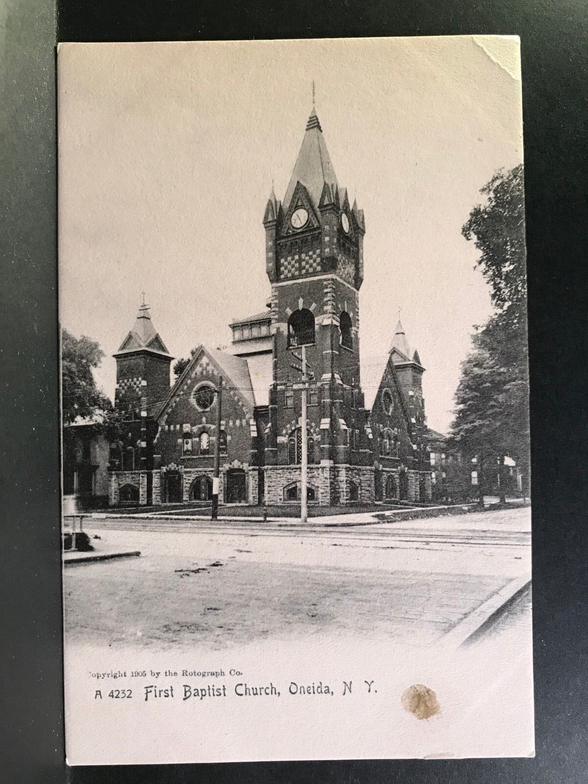Postcard Oneida NY c1905 - First Baptist Church