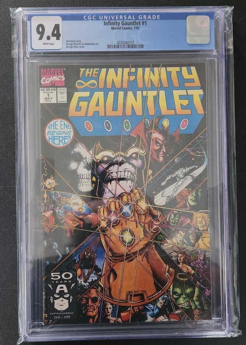 Infinity Gauntlet #1 - CGC 9.4 - White Pages - Jim Starlin