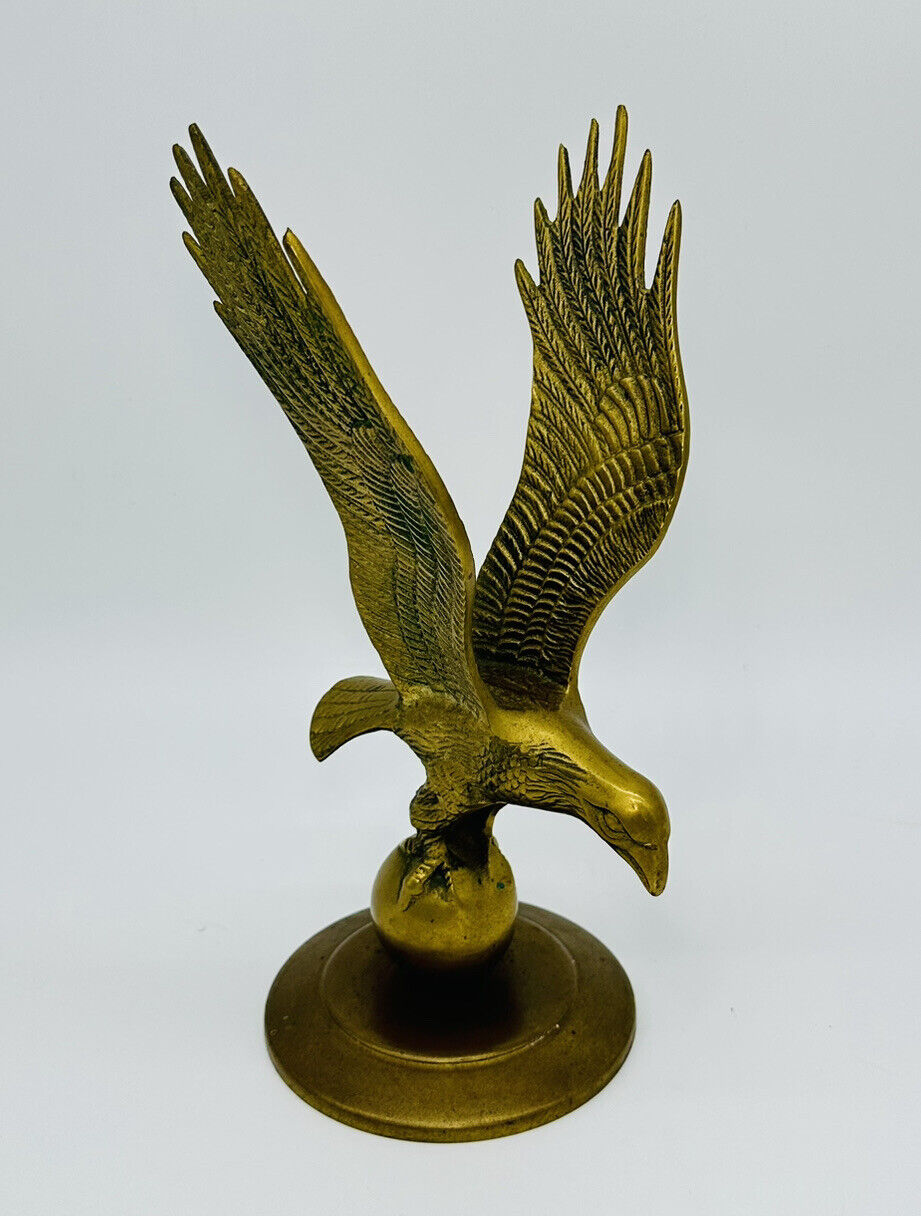 Leonard Vintage Solid Brass Eagle Figure 11”x6”x5.5” - Very Clean