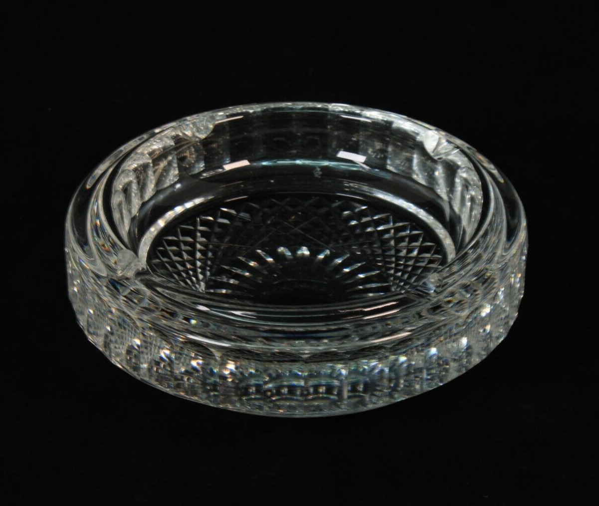 Vintage Heavy Crystal Glass Ashtray Trinket Tray Gift