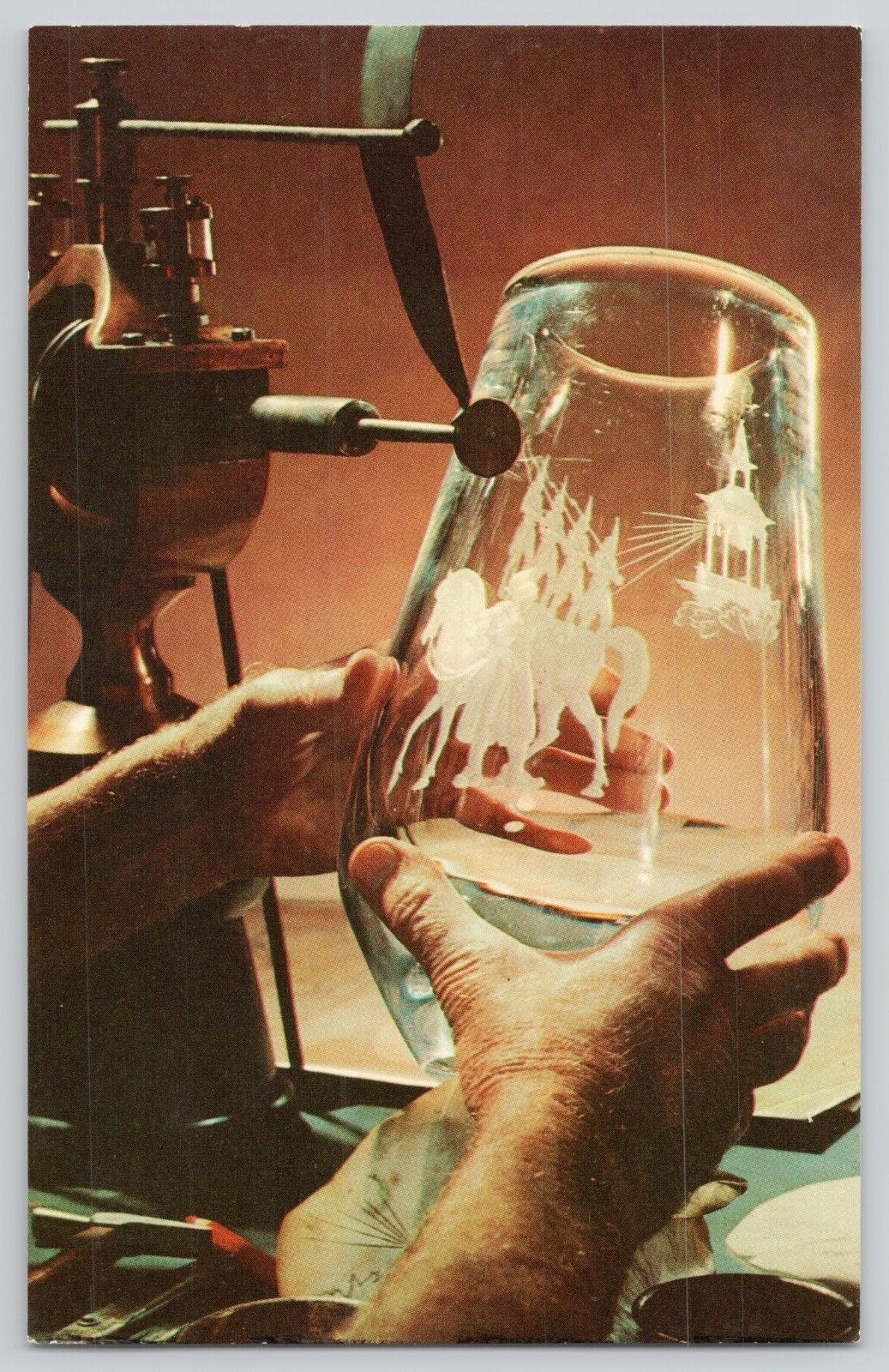 Postcard Engraving of Steuben Glass, Corning, New York Corning Glass Center