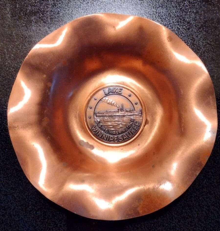 VTG Lake Winnipesaukee Copper Ashtray/Collectible/Trinket Dish SS Mt Washington