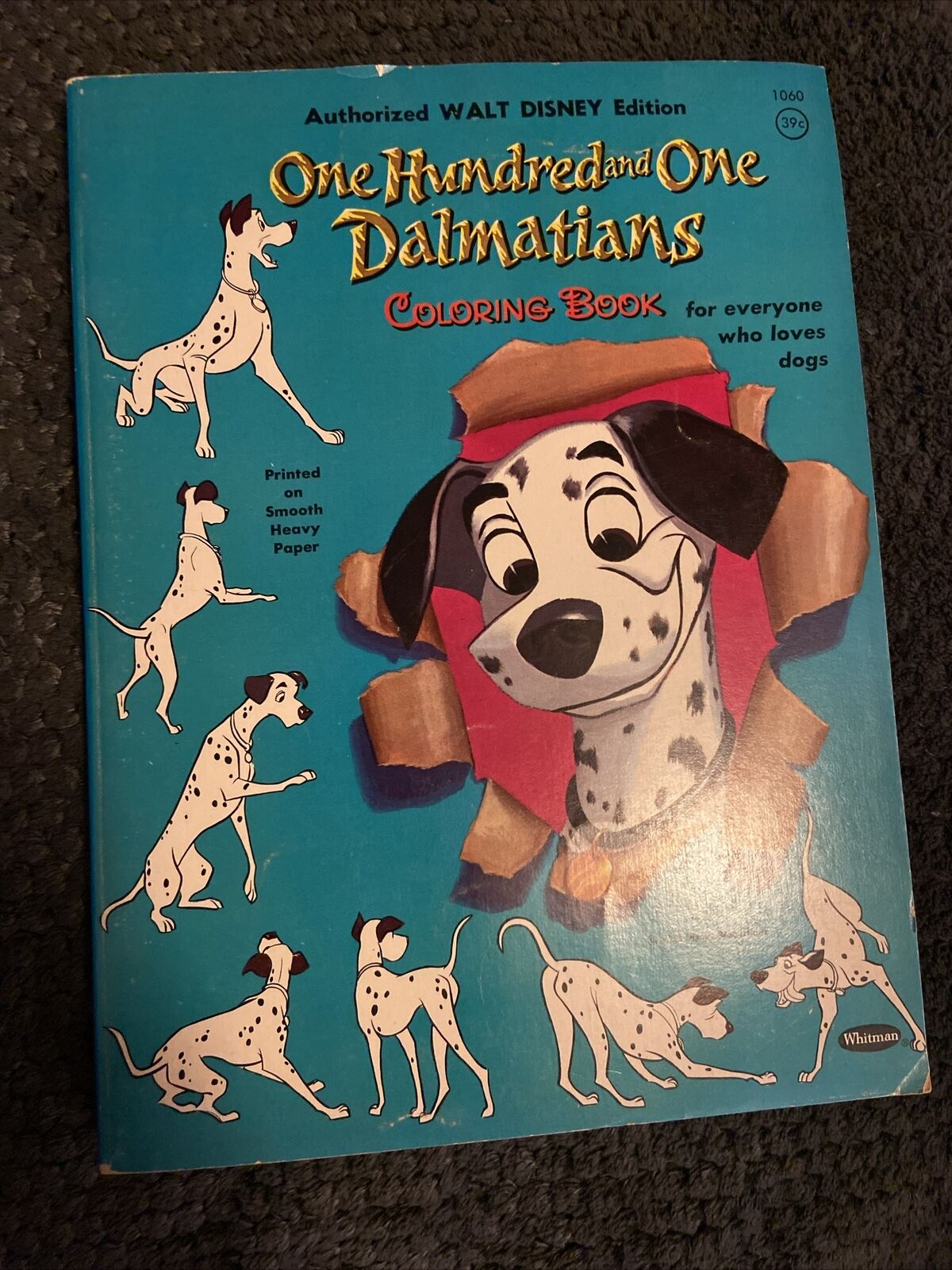 ONE HUNDRED AND ONE 101 DALMATIANS COLORING BOOK 1960 WHITMAN WALT DISNEY VTG