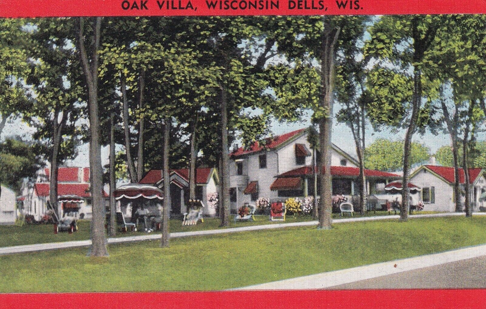 Wisconsin Dells Wisconsin Oak Villa Cottages & Lodge Postcard Unposted T238