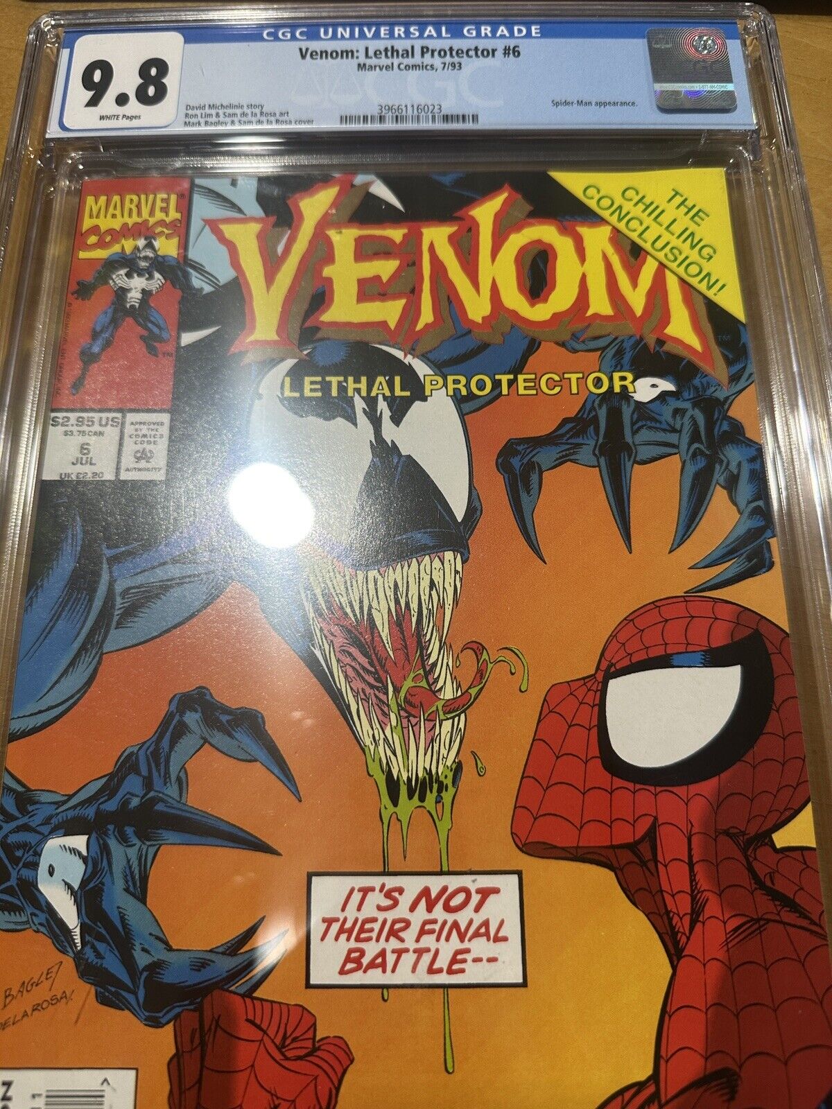 Venom: Lethal Protector #6 (1993) CGC 9.8  White Pages - SPIDER-MAN APP