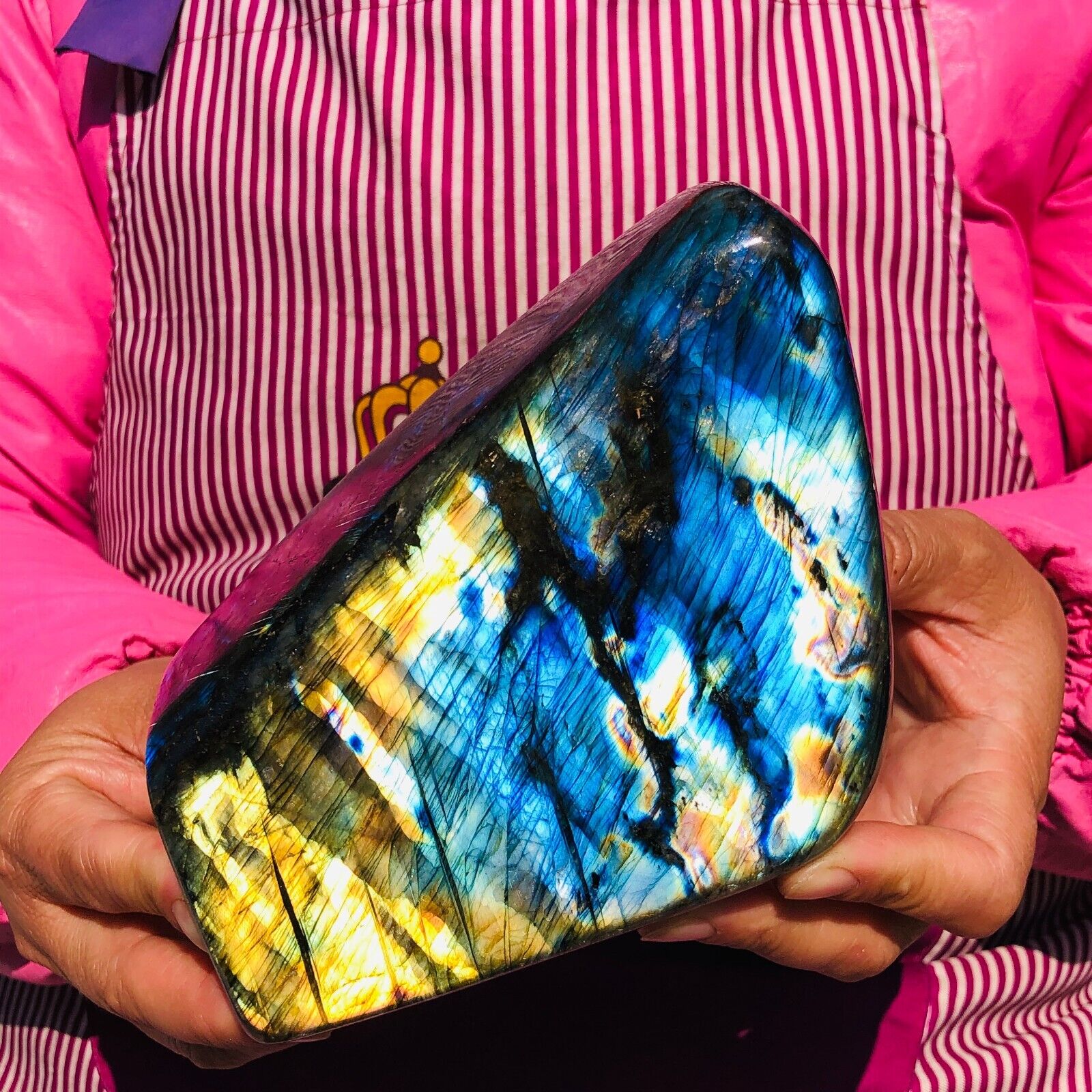 1630g Natural Gorgeous Labradorite Quartz Crystal Stone Specimen Healing 552