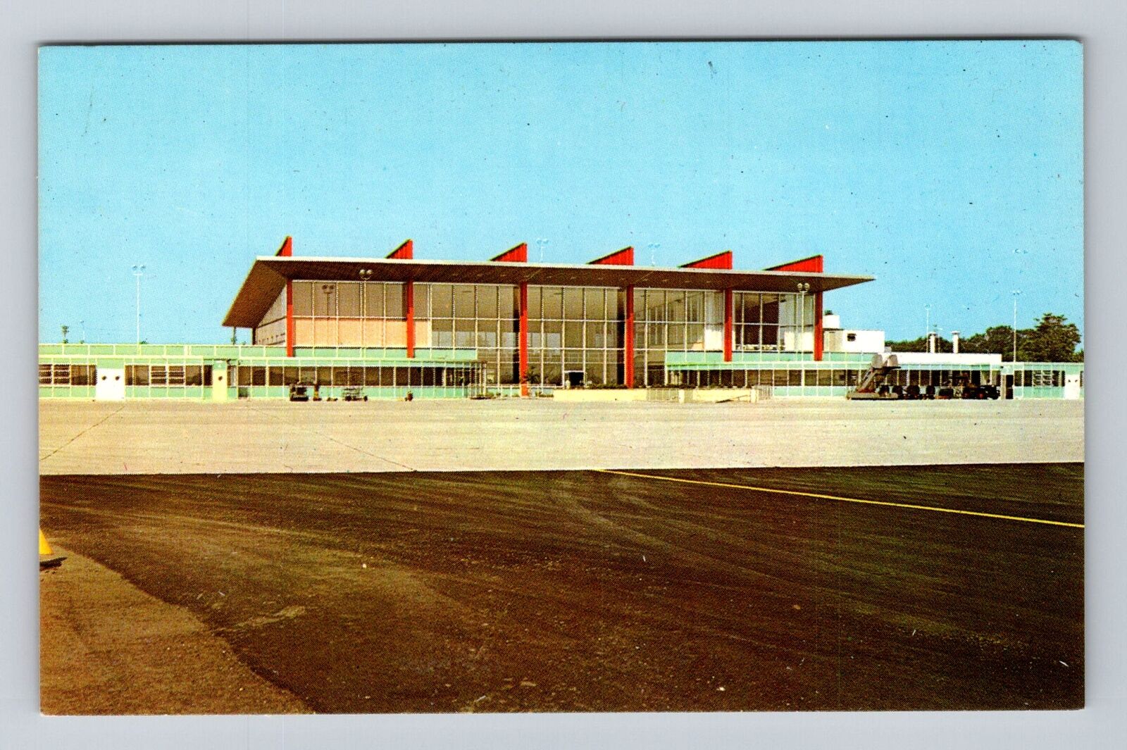 Warwick RI-Rhode Island, New Air Terminal Building, Antique, Vintage Postcard