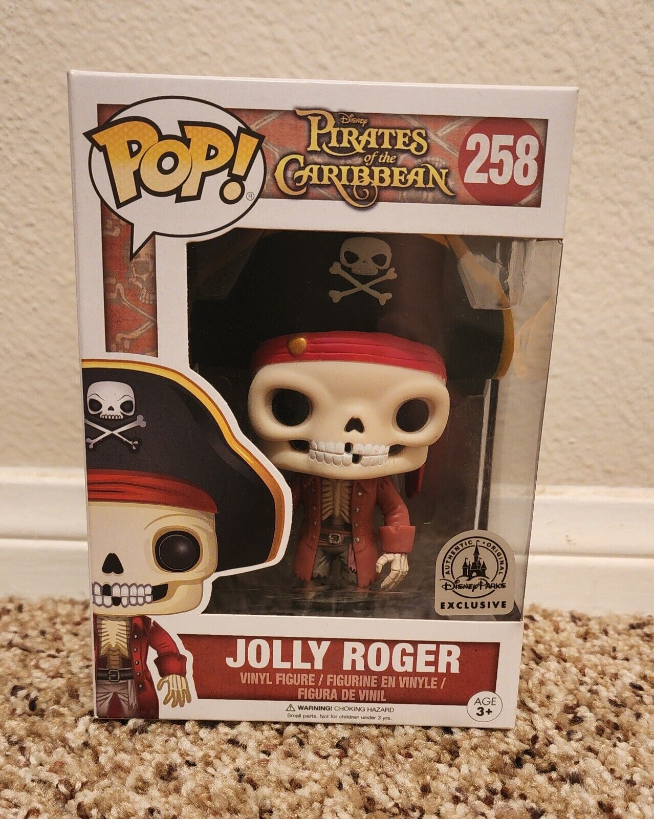 Funko Pop Pirates Of The Caribbean Jolly Roger #258 Disney Parks Exclusive