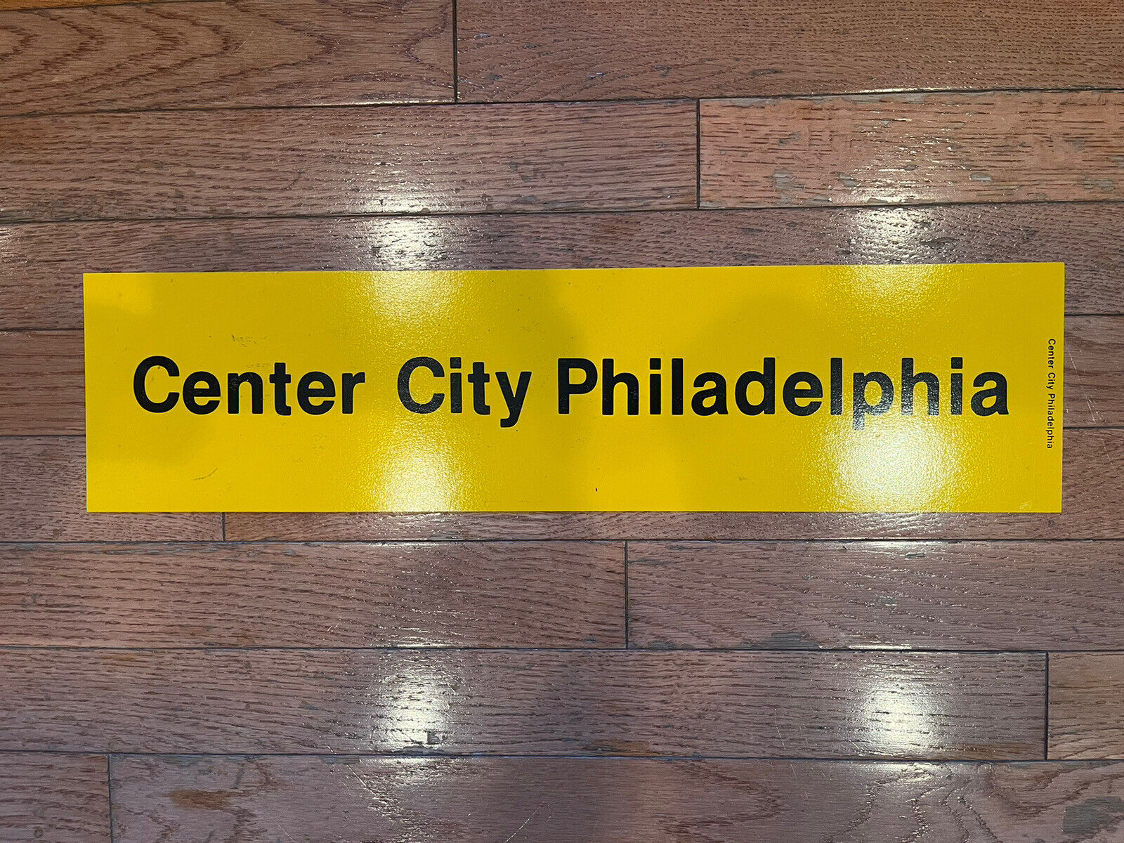 Retired SEPTA Philadelphia 2-Sided Destination Vinyl Sign CENTER CITY - AIRPORT