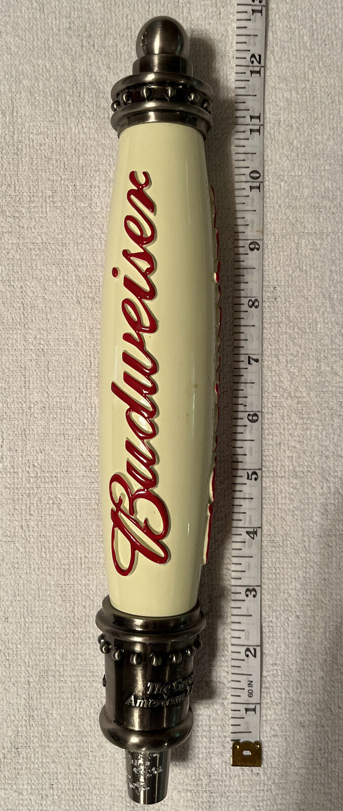 Budweiser Tap Handle Cream And Red 12.5 Inches 🔥