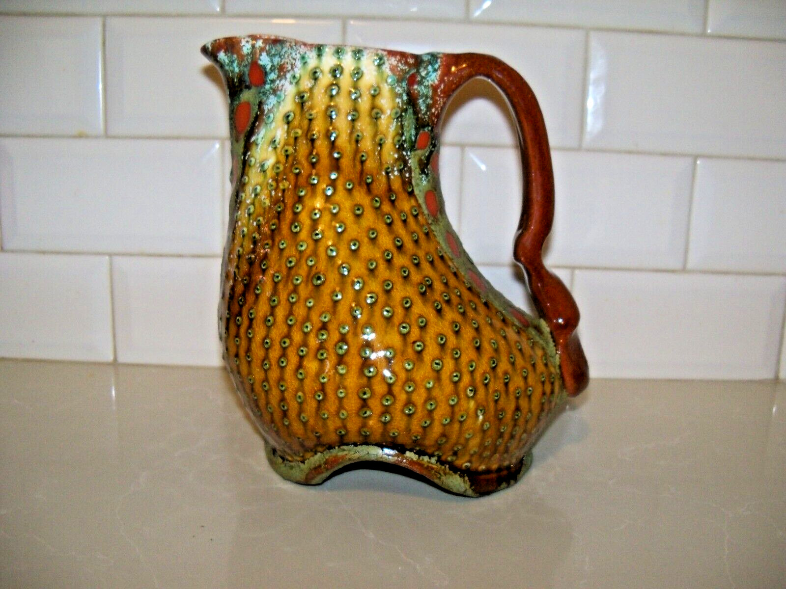 Ronan Kyle Peterson Earthenware Pitcher Pottery Nine Toes Pottery Signed