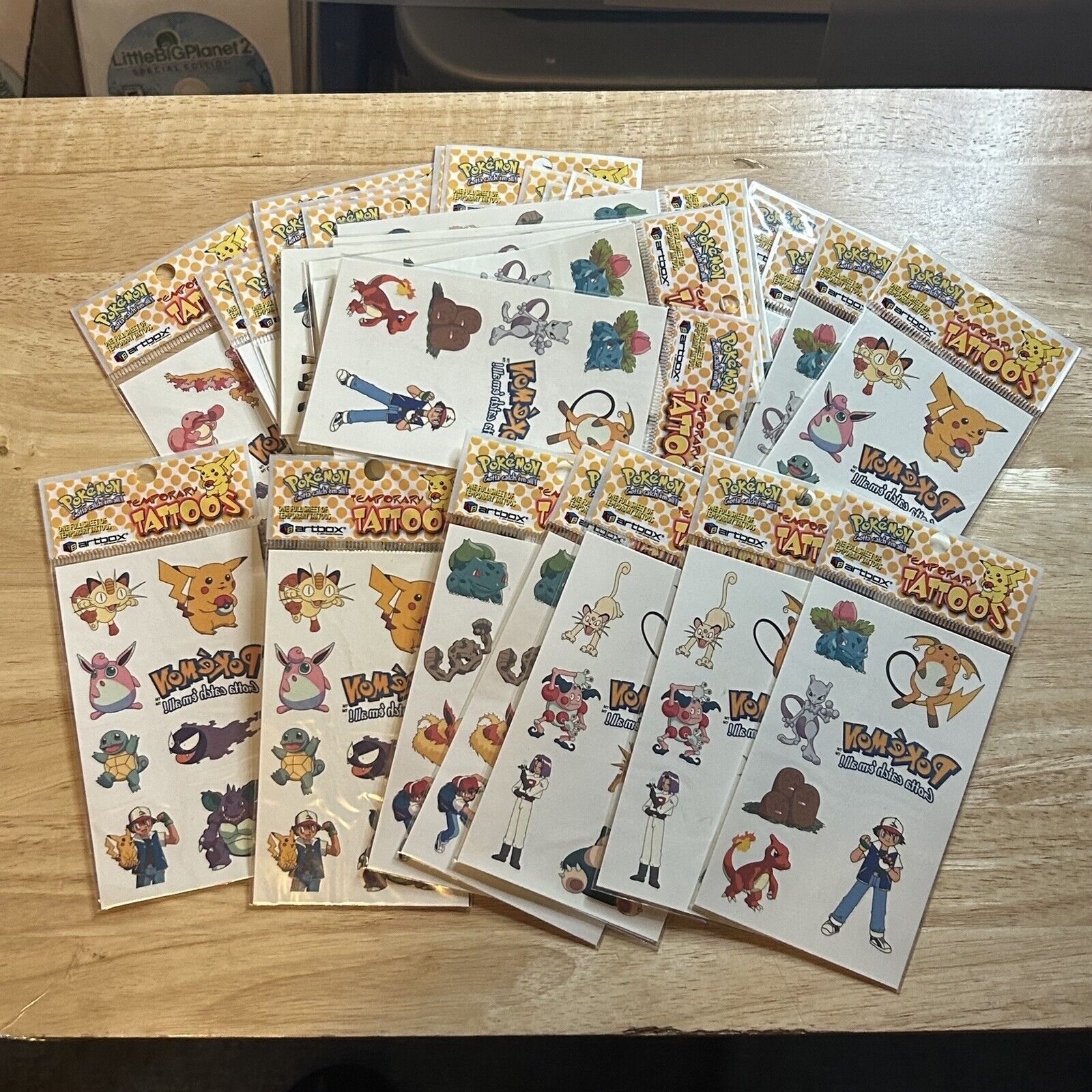 Vintage POKEMON Temporary Tattoos Bundle Lot Of 36 Packages 90s  Artbox NEW