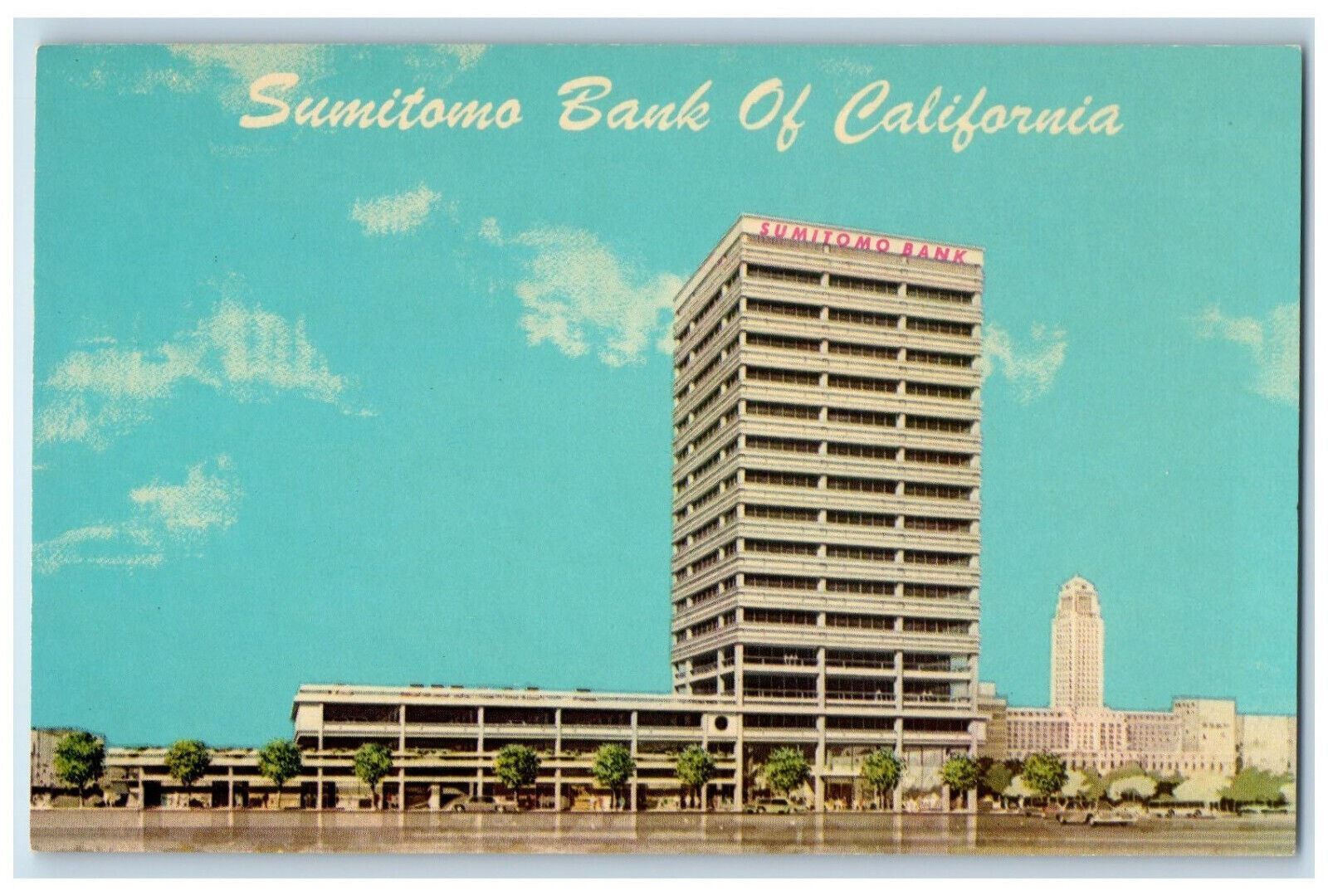 c1960's Civic Center Skyline Sumitomo Bank of California Los Angeles CA Postcard