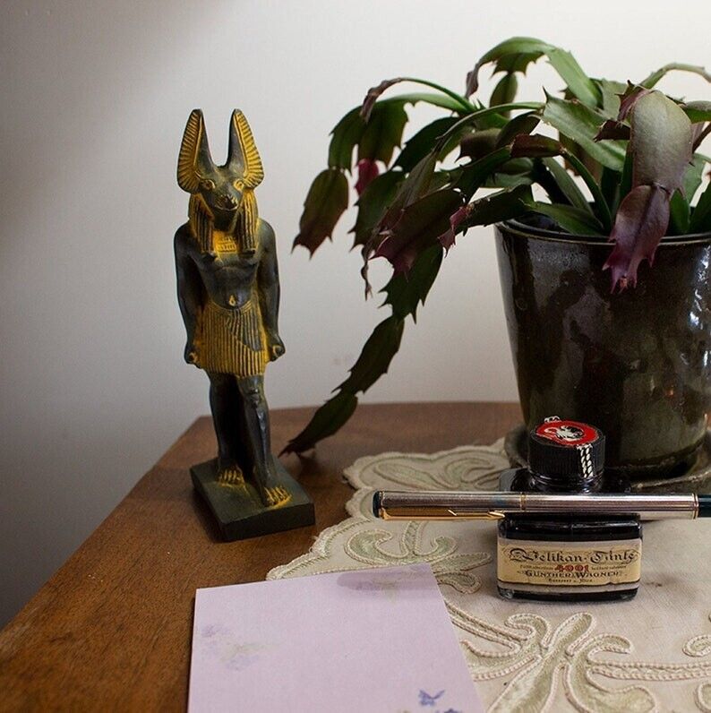 Unique Vintage Anubis Statue Egyptian God Collectible HANDMADE - Made in Egypt