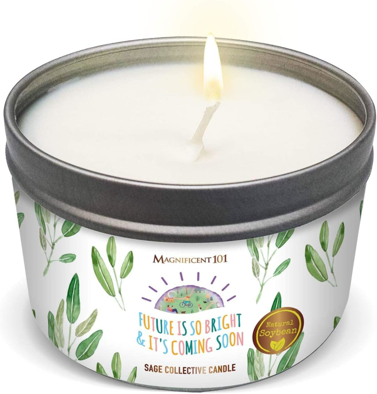 MAGNIFICENT101 Pure White Sage Collective Candle Smudge Candle for House Energy