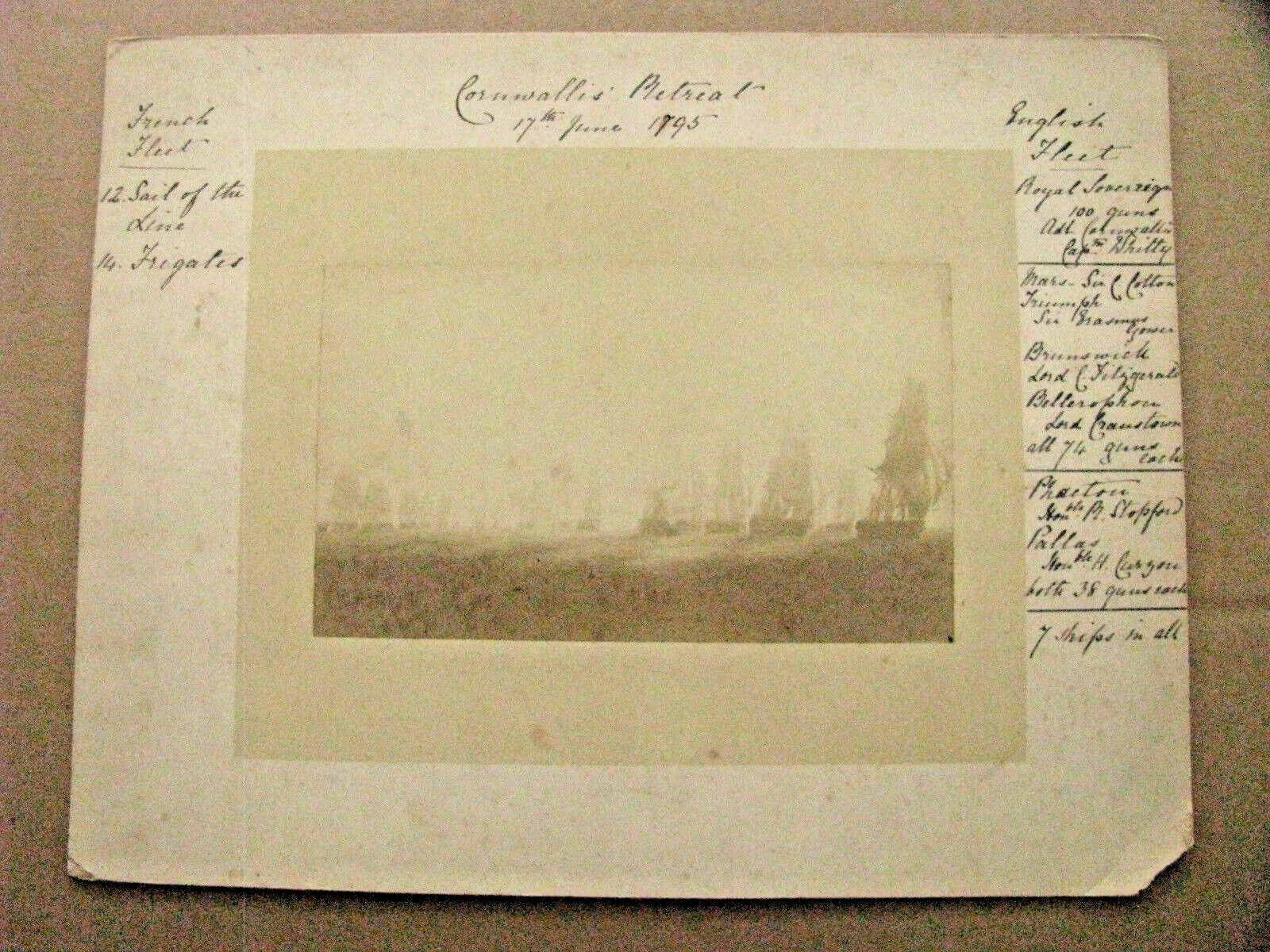 NAPOLEONIC WAR ROYAL NAVY BATTLE IMAGE 1795  CORNWALLIS RETREAT IMAGE