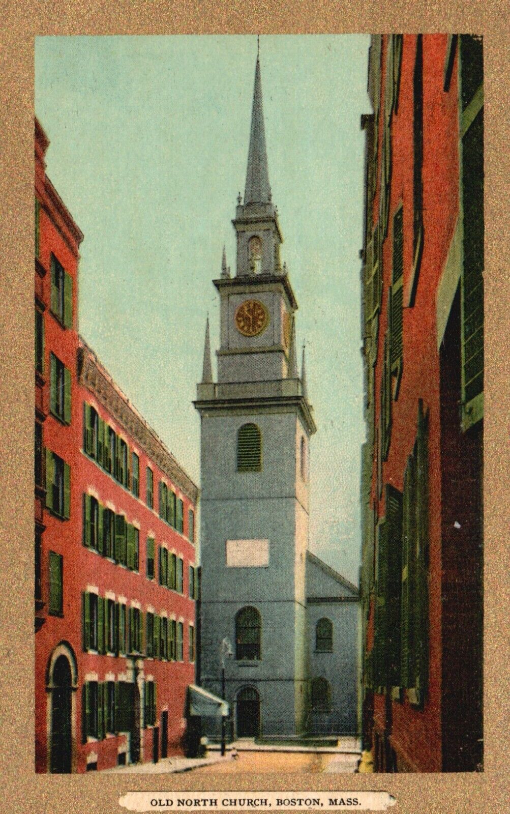 Postcard MA Boston Massachusetts Old North Church Gilded Vintage PC H669