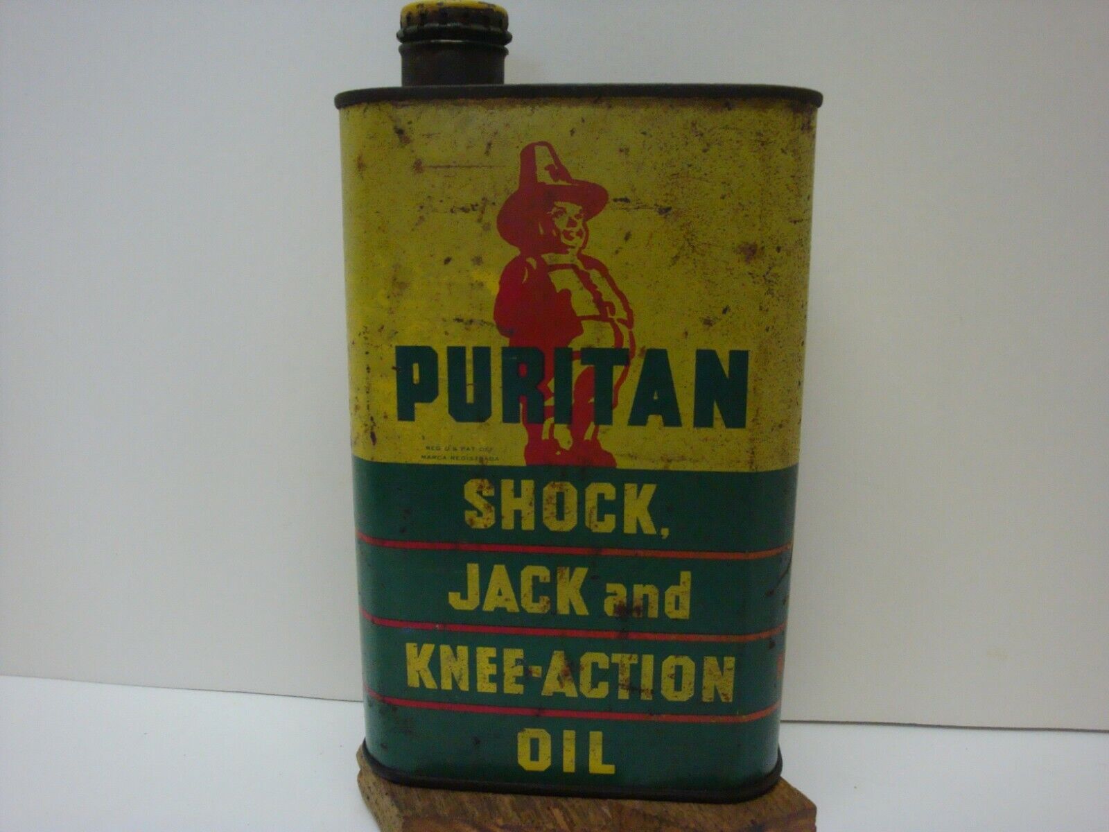Estate Find 1940's Puritan Wire Twist Top Shock,Jack and Knee-Action Oil Can 
