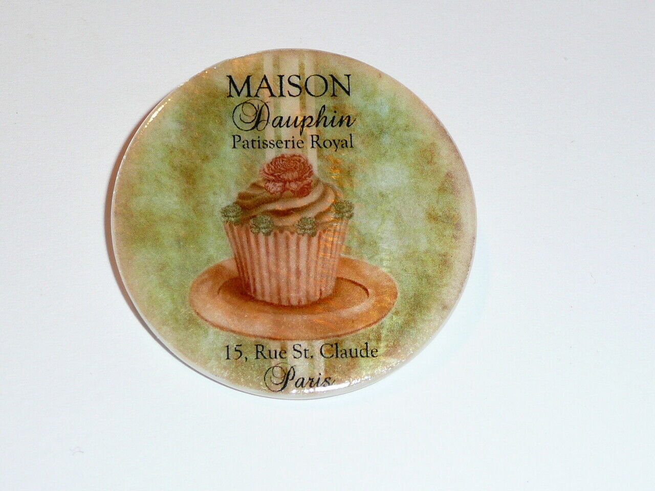 Paris Patisserie Royal -  Cupcake Button Mother of Pearl Shank Button 1+3/8\