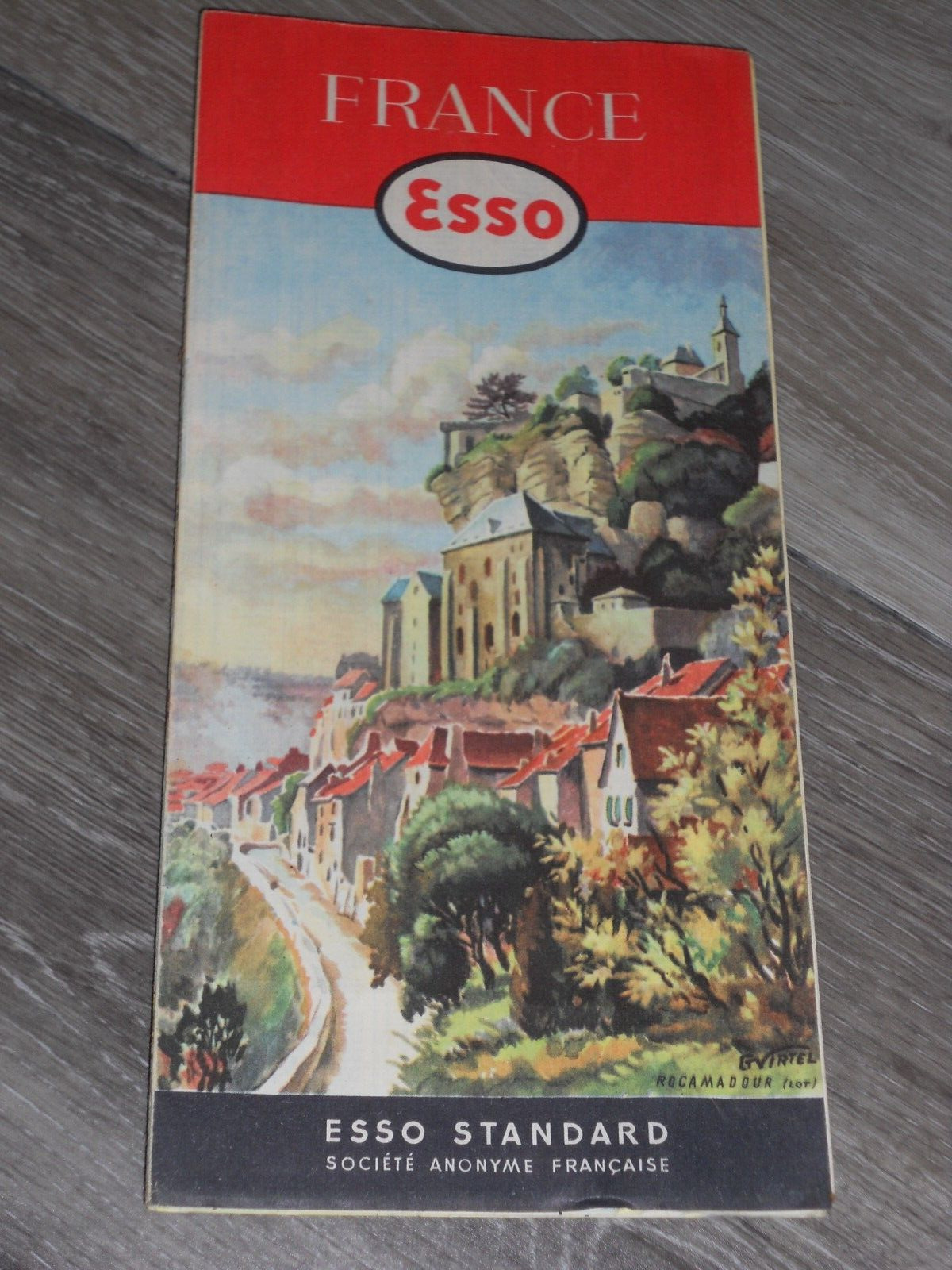 France Road Map Courtesy of Esso 1954 Edition