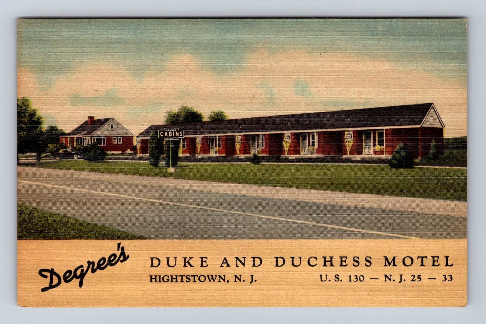 Hightstown NJ-New Jersey, Degree's Duke & Duchess Motel, Vintage Postcard