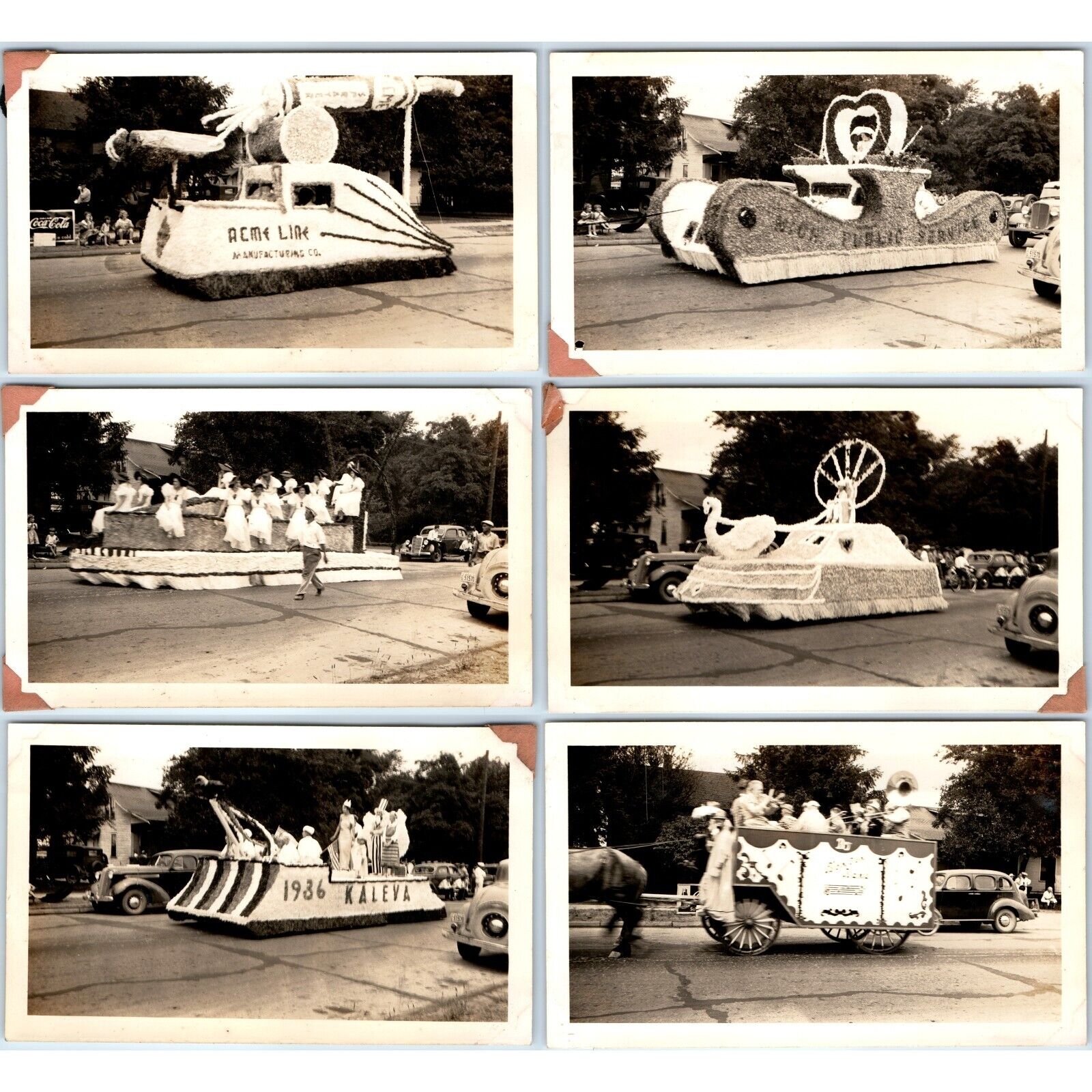 x6 LOT 1936 Kaleva MI Parade Float Real Photo Snapshot Mich Public Service C44  