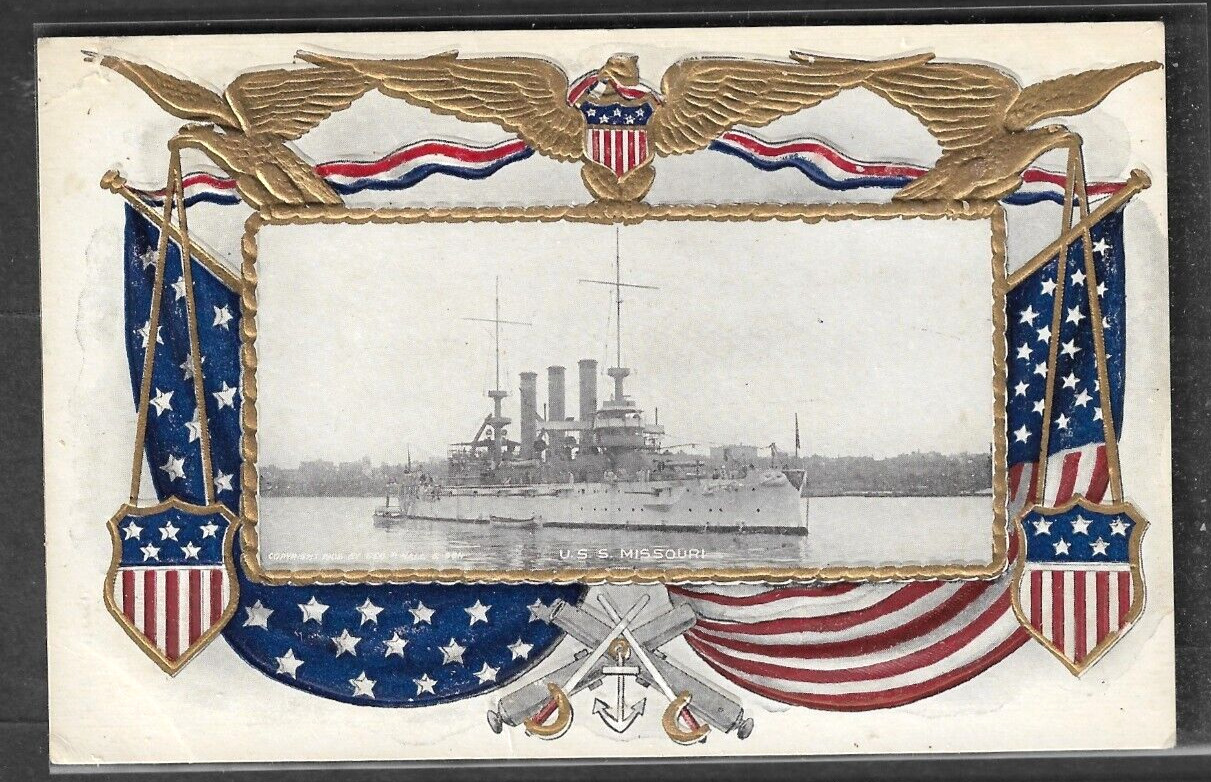 U. S. S. MISSOURI  Battleship (B11) ~ Great White Fleet (Oct 1908) Japan Visit