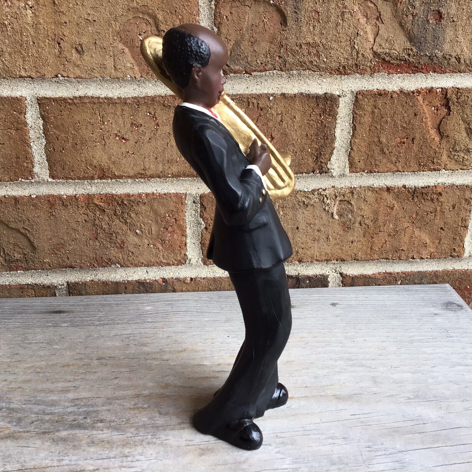 Vintage CHIEFLY CO. LTD. African American JAZZ MUSICIAN Trombone Player Figurine
