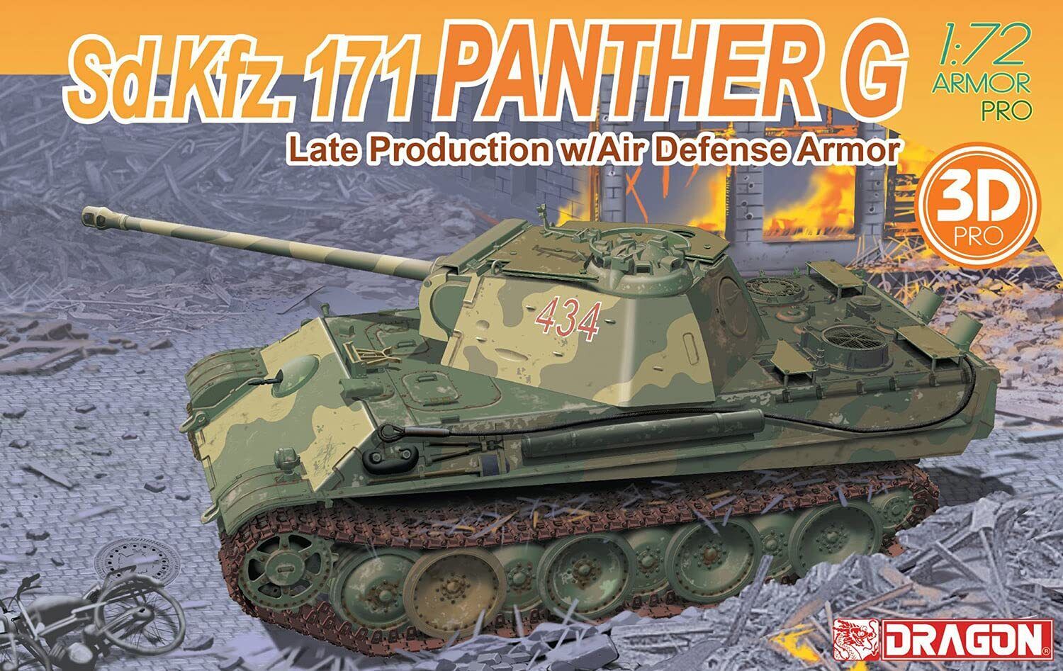 1/72 World War II German Army Panther G with anti-aircraft armor plastic model D
