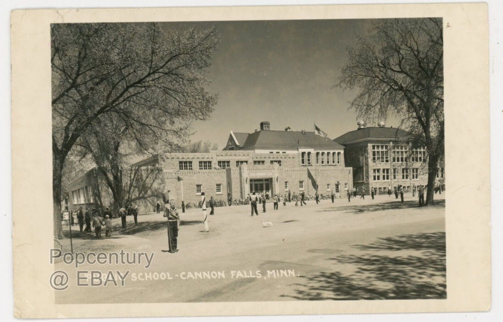 Postcard RPPC 1955 Minnesota Cannon Falls Public School Posted AZO Photograph