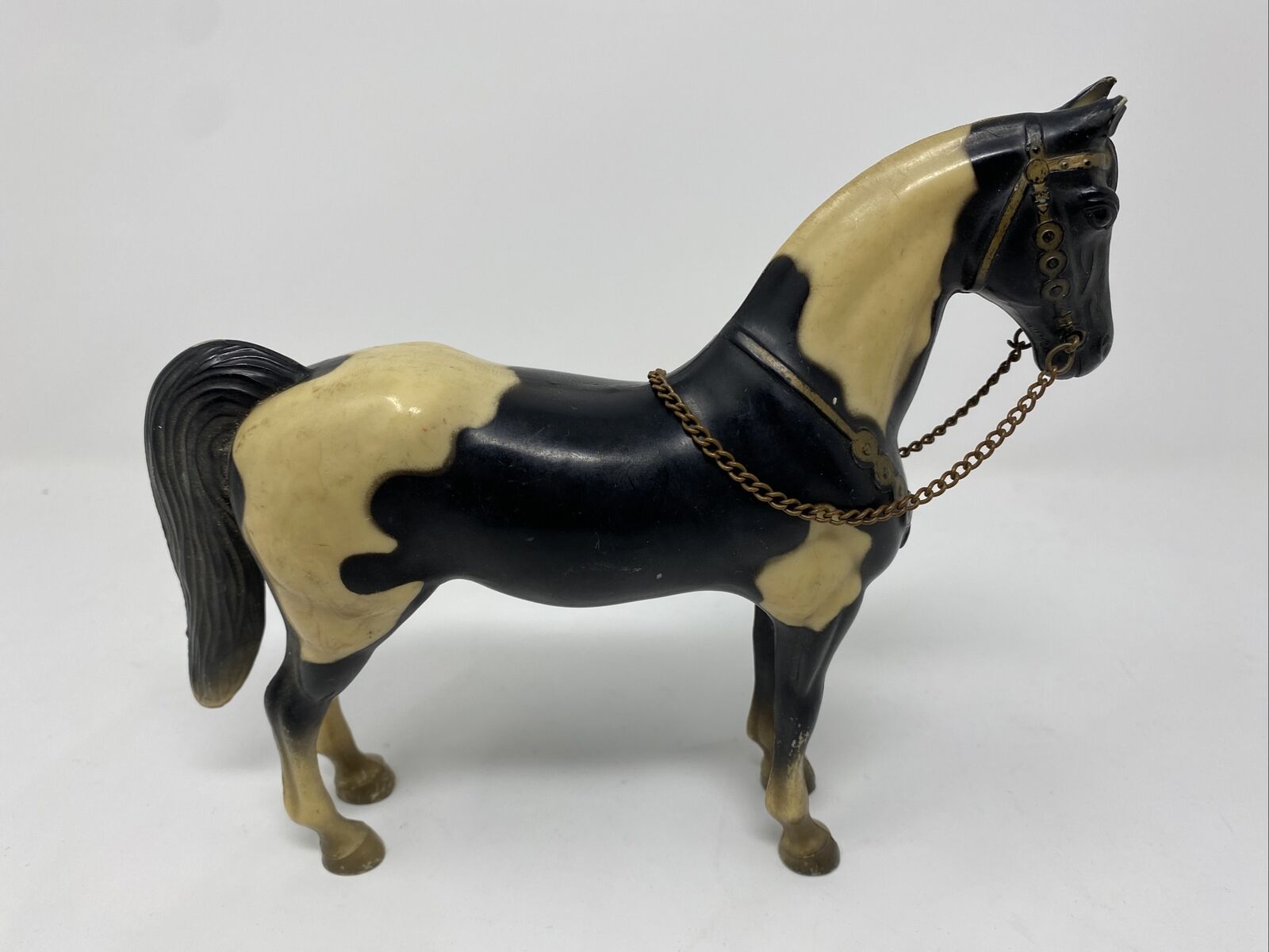 Breyer #41 Western Pony Vintage Horse Black White Pinto With Chain Rein 1956-67