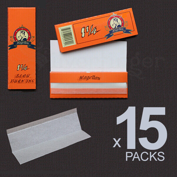 ROLLING PAPERS 15 PACKS 1.25 1¼ 77x45 mm 32 Leaves Cigarette Paper THEY ROCK