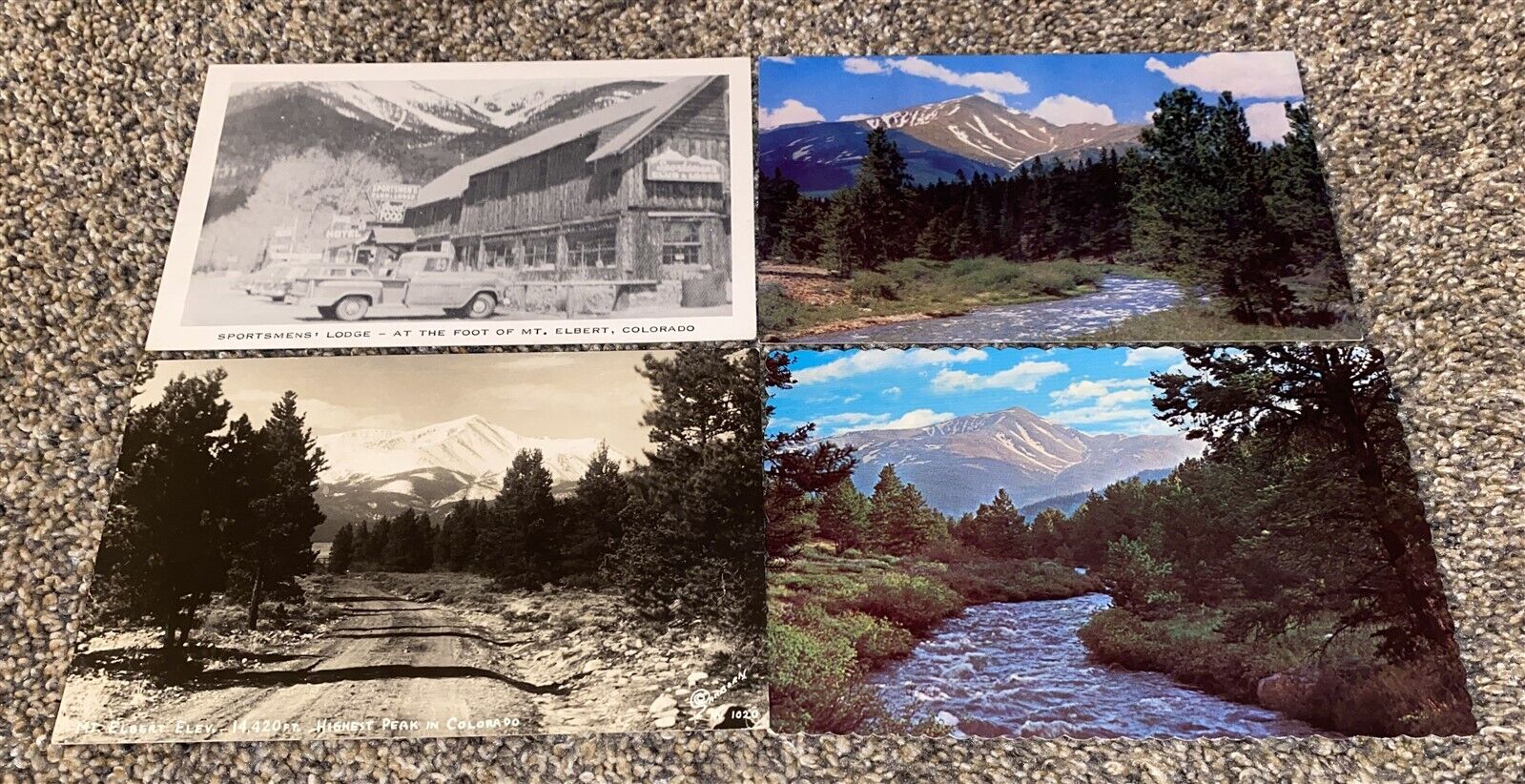 4 Old Mt Elbert Colorado postcards 1 Real Photo RPPC Sportsmens Lodge 