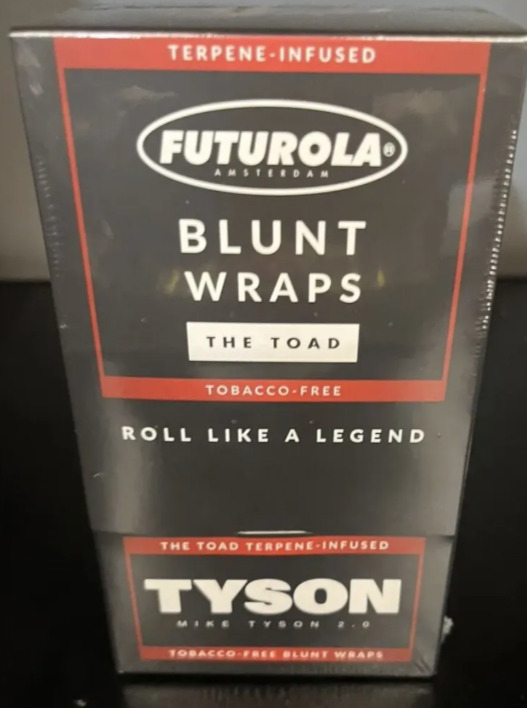 Full Box (25 Packs Futurola Mike Tyson Ranch Wraps with Toad Terps 