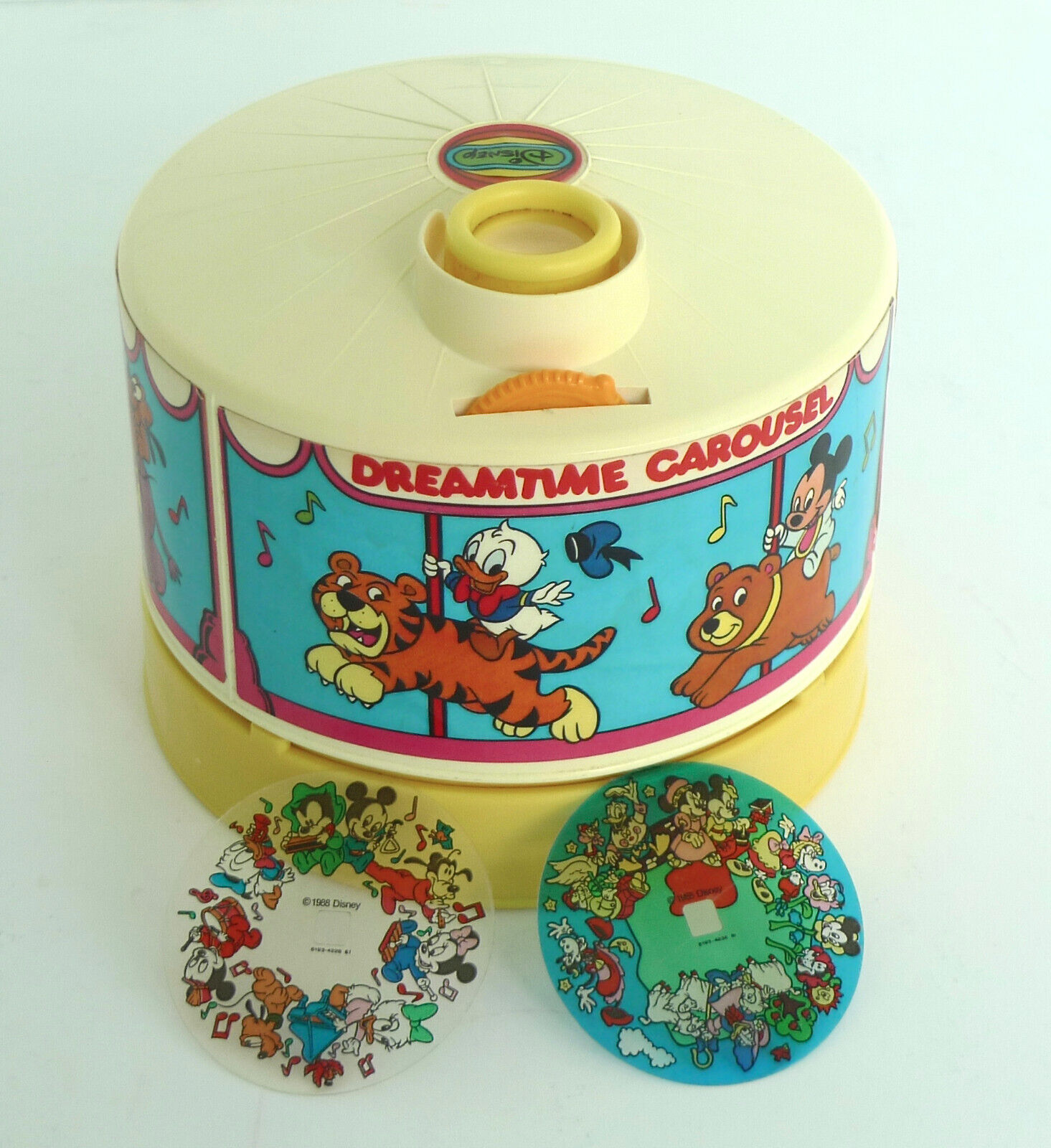 Vintage 1980s Walt Disney Dreamtime Carousel motion projector music box- works