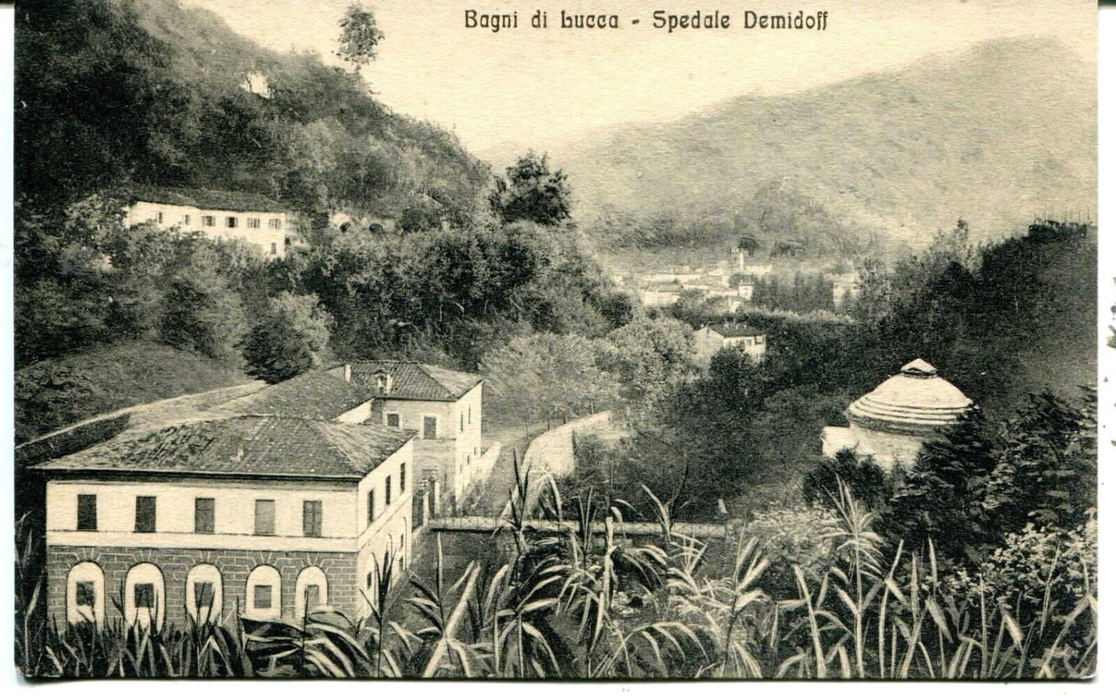 Italy Bagni di Lucca - Spedale Demidoff old postcard