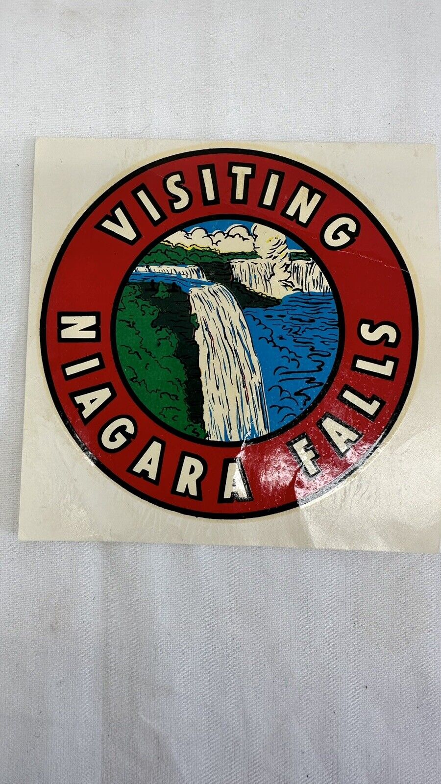 1940s 1950s 1960s 1970s Visiting Niagara Falls Window Slide Decal Sticker  Vtg