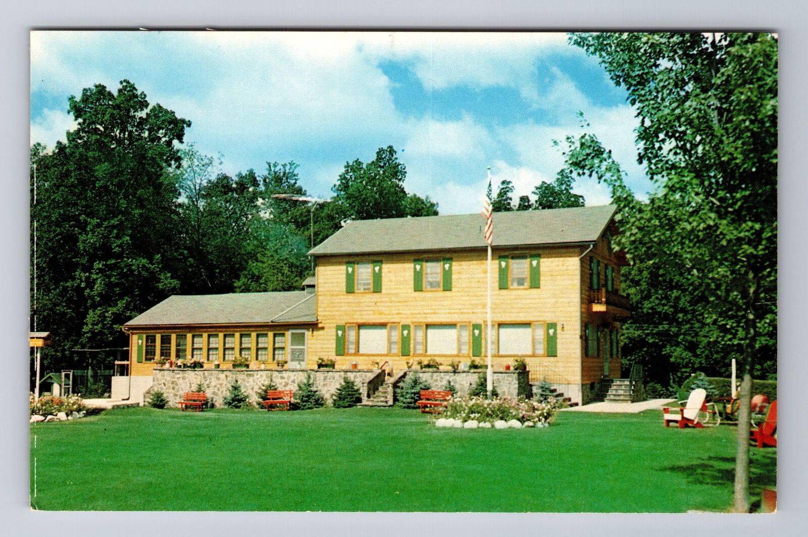 Kingston NY-New York, Preis\' Pine Wood Lodge, Advertising, Vintage Postcard