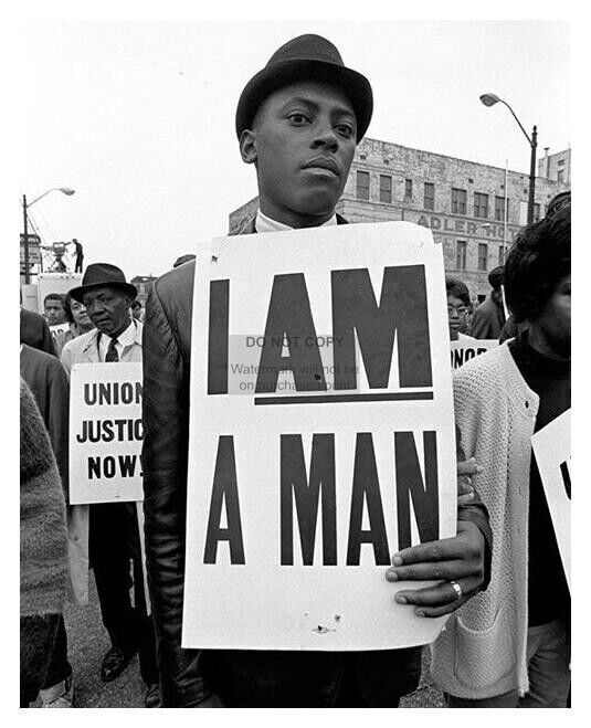 I AM A MAN CIVIL RIGHTS PROTESTER HOLDING SIGN 8X10 PHOTOGRAPH REPRINT